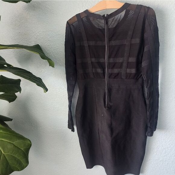 Chocolate bodycon mesh top midi dress - Picture 10 of 16